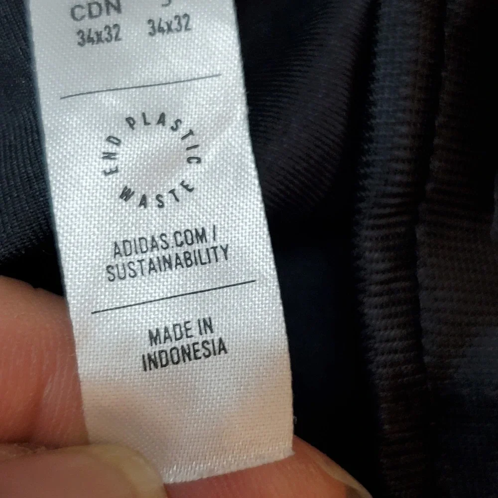Adidas Men Pants 34X32 Black Dress Pants Golf Pants Logo 29